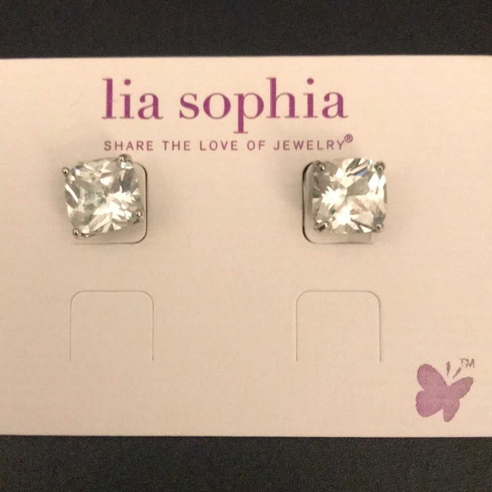 Lia Sophia crystal stud earrings